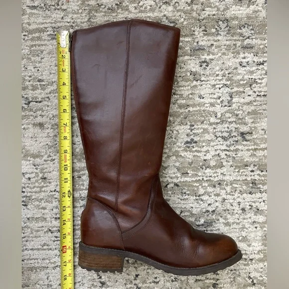 UGG Seldon Leather Boots Knee High Full Zip Brown Size 9 Althletic Calf - Picture 11 of 13